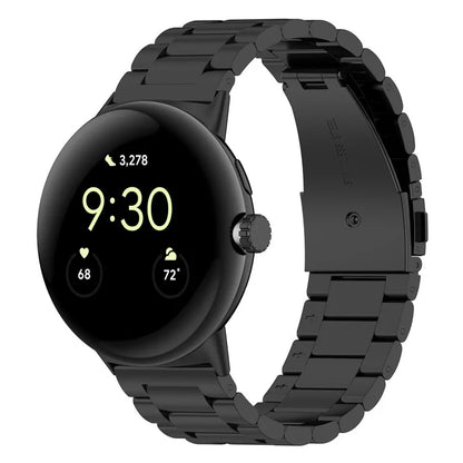 For Google Pixel Watch 3 41mm / Watch 2 / Pixel Watch Strap Replacement Stainless Steel Watch Band - Black
