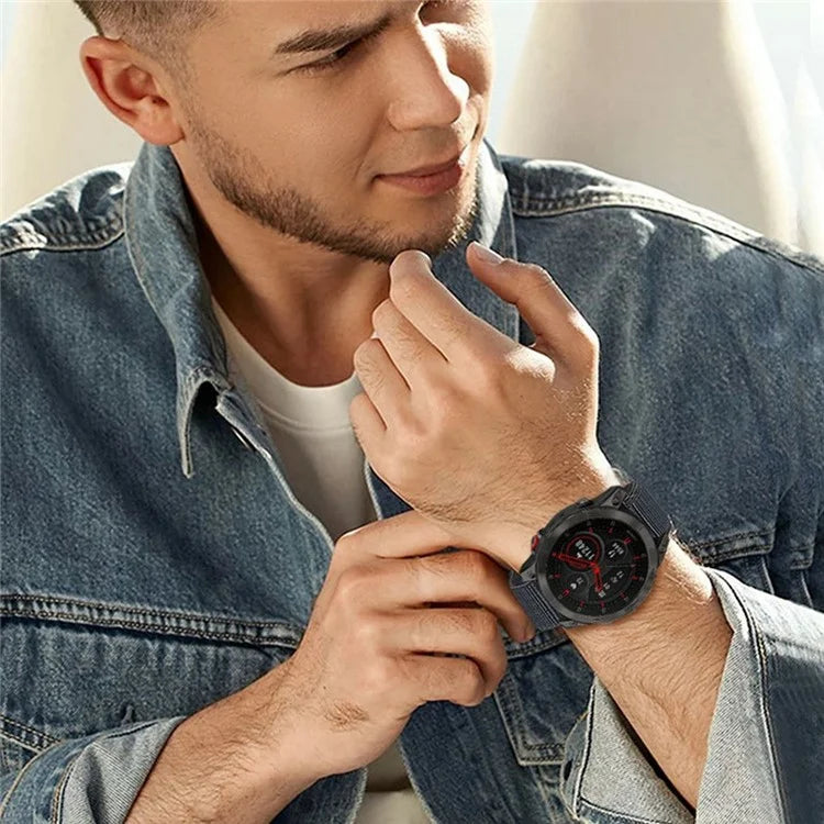 26mm Nylon Watch Band for Garmin Enduro 3 / Fenix 8X / Fenix 7X Magic Tape Wrist Band