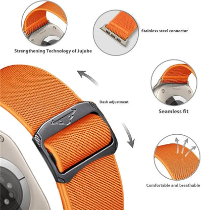 Nylon Strap for Apple Watch Series 10 46mm / Ultra 2 / Ultra 49mm / Series 9 8 7 45mm / SE (2023) SE (2022) SE 6 5 4 44mm / 3 2 1 42mm Band