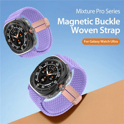 DUX DUCIS Mixture Pro Series For Samsung Galaxy Watch Ultra 47mm Nylon Braided Watch Band Magnetic Strap