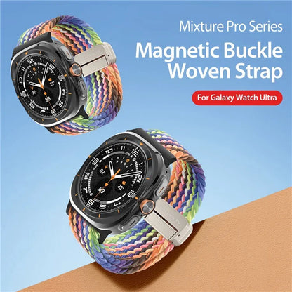 DUX DUCIS Mixture Pro Series For Samsung Galaxy Watch Ultra 47mm Nylon Braided Watch Band Magnetic Strap