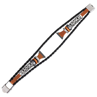 22mm Ethnic Band Bracelet for Huawei Watch 4 / 4 Pro / GT 4 46mm Leather+Metal Wrist Strap