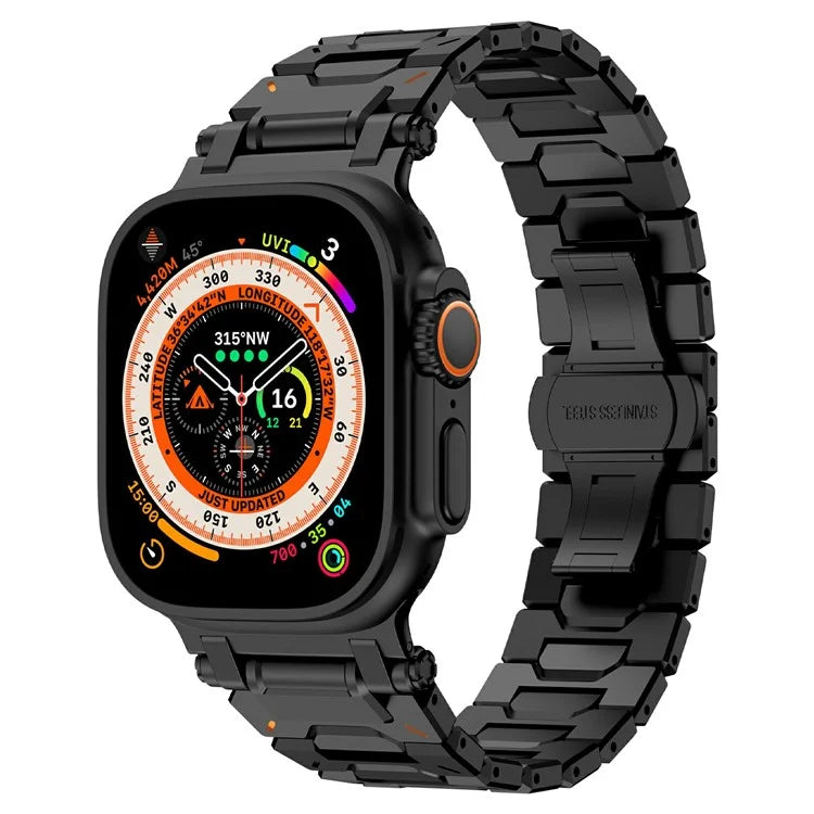 Strap for Apple Watch Series 10 46mm / Ultra 2 / Ultra 49mm / Series 9 8 7 45mm / SE (2023) SE (2022) SE 6 5 4 44mm / 3 2 1 42mm Stainless Steel Band