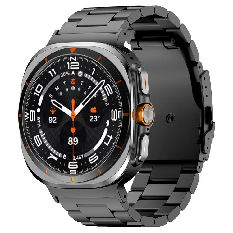 For Samsung Galaxy Watch Ultra 47mm Watch Band Titanium Alloy Three-Bead Wrist Strap