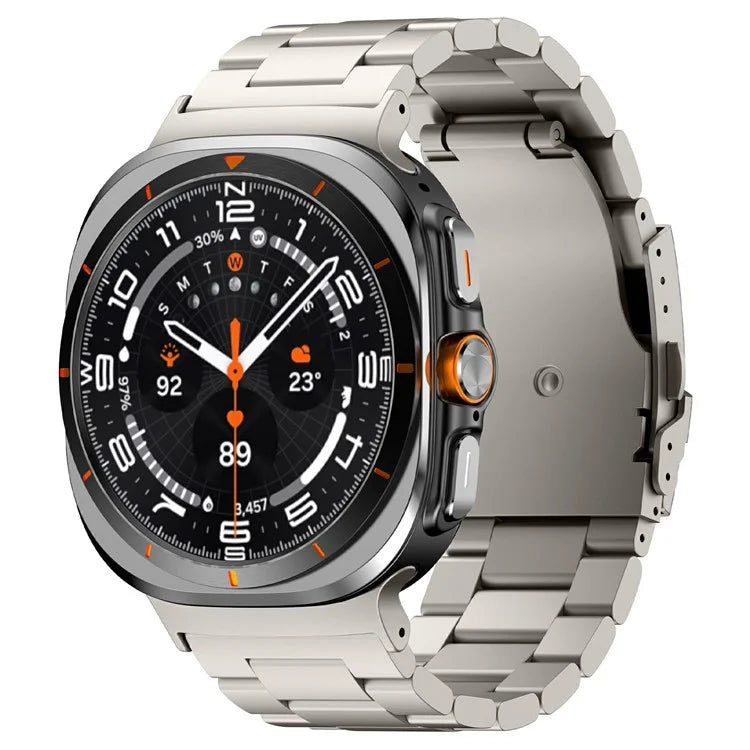 For Samsung Galaxy Watch Ultra 47mm Watch Band Titanium Alloy Three-Bead Wrist Strap