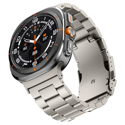 For Samsung Galaxy Watch Ultra 47mm Watch Band Titanium Alloy Three-Bead Wrist Strap