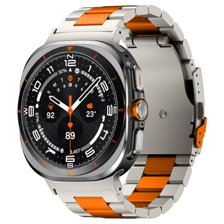 For Samsung Galaxy Watch Ultra 47mm Watch Band Titanium Alloy Three-Bead Wrist Strap
