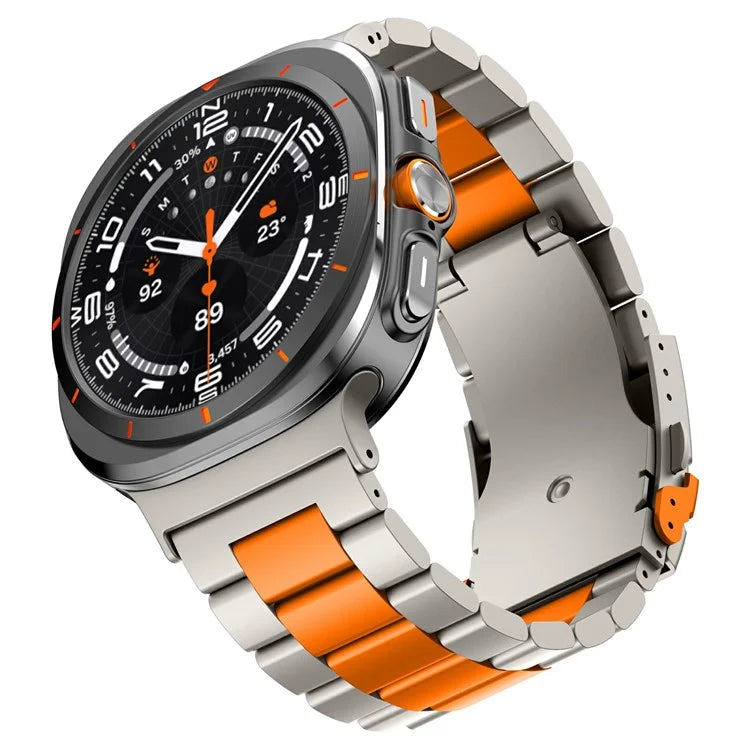 For Samsung Galaxy Watch Ultra 47mm Watch Band Titanium Alloy Three-Bead Wrist Strap