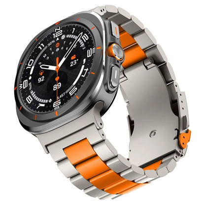 For Samsung Galaxy Watch Ultra 47mm Watch Band Titanium Alloy Three-Bead Wrist Strap