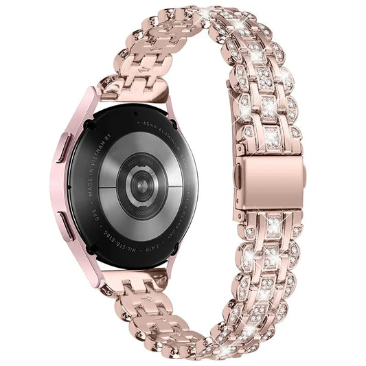 For Samsung Galaxy Watch7 44mm / 40mm Watch Band Rhinestone Decor Smart Watch Strap