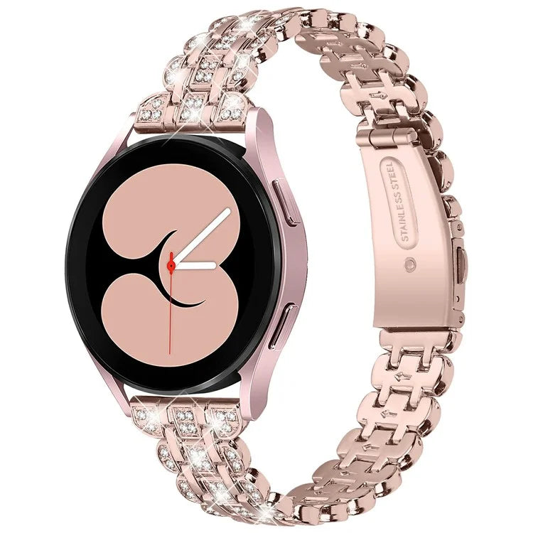 For Samsung Galaxy Watch7 44mm / 40mm Watch Band Rhinestone Decor Smart Watch Strap