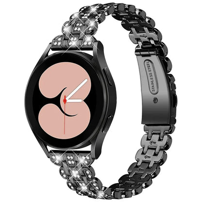 For Samsung Galaxy Watch7 44mm / 40mm Watch Band Rhinestone Decor Smart Watch Strap