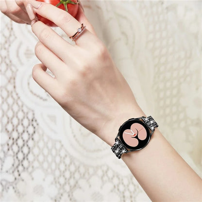 For Samsung Galaxy Watch7 44mm / 40mm Watch Band Rhinestone Decor Smart Watch Strap