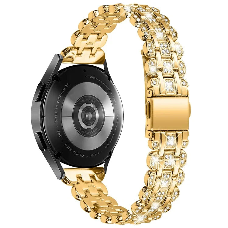 For Samsung Galaxy Watch7 44mm / 40mm Watch Band Rhinestone Decor Smart Watch Strap