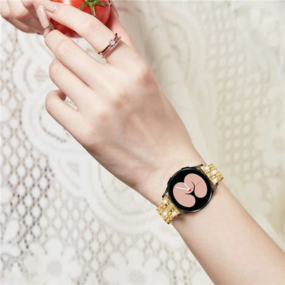 For Samsung Galaxy Watch7 44mm / 40mm Watch Band Rhinestone Decor Smart Watch Strap