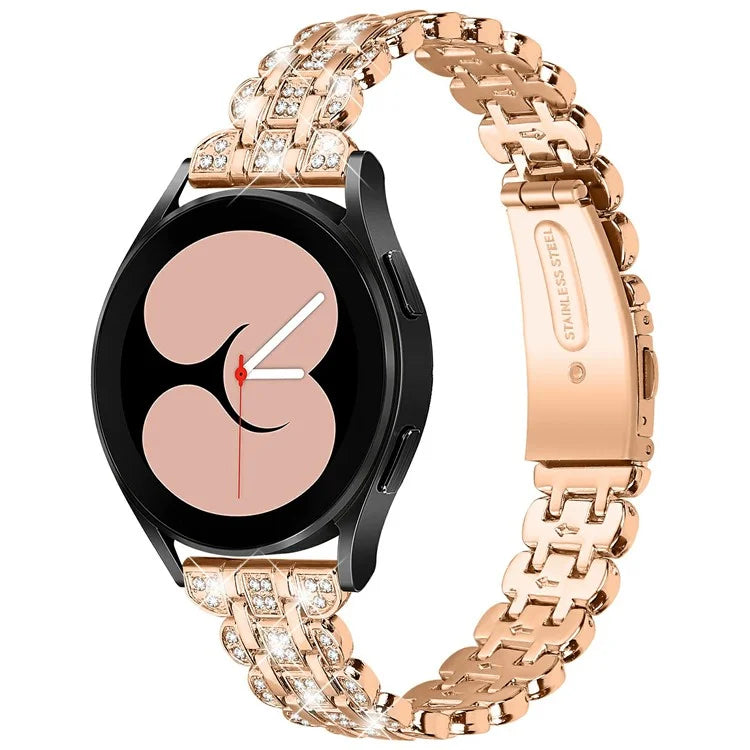 For Samsung Galaxy Watch7 44mm / 40mm Watch Band Rhinestone Decor Smart Watch Strap