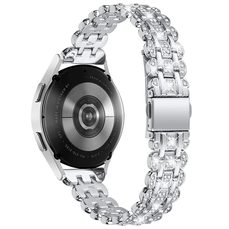 For Samsung Galaxy Watch7 44mm / 40mm Watch Band Rhinestone Decor Smart Watch Strap