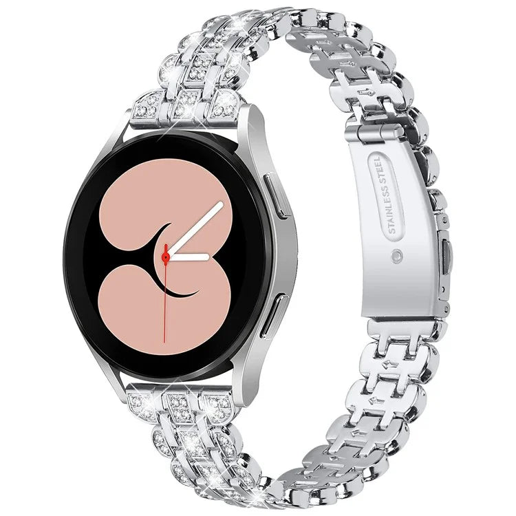 For Samsung Galaxy Watch7 44mm / 40mm Watch Band Rhinestone Decor Smart Watch Strap