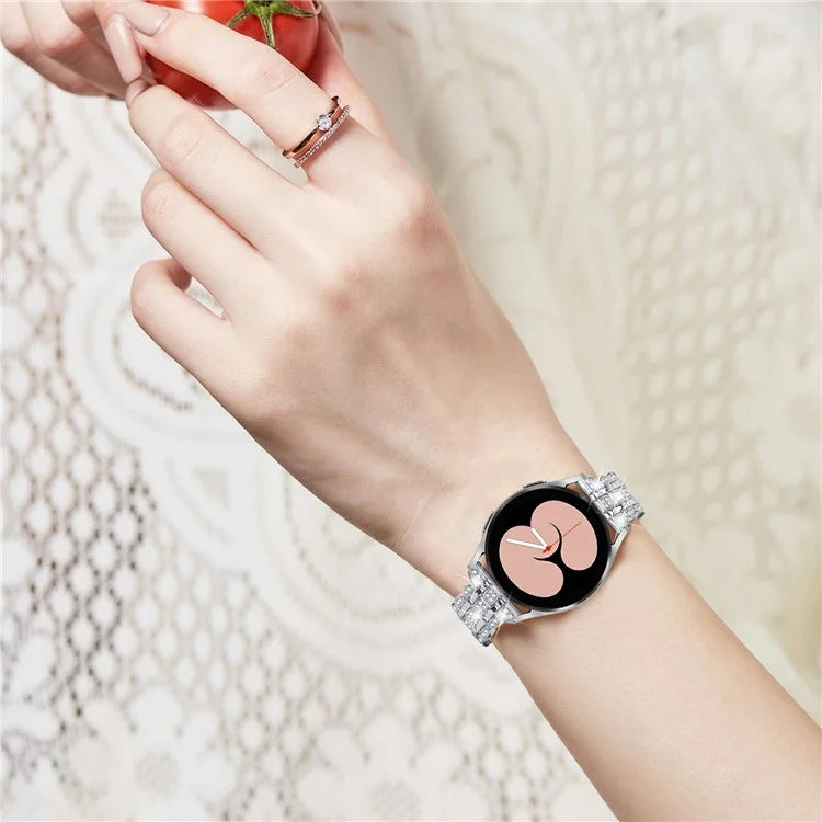 For Samsung Galaxy Watch7 44mm / 40mm Watch Band Rhinestone Decor Smart Watch Strap