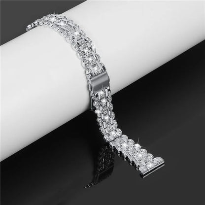 For Samsung Galaxy Watch7 44mm / 40mm Watch Band Rhinestone Decor Smart Watch Strap