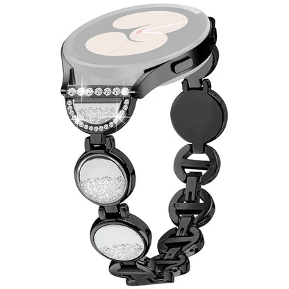 For Samsung Galaxy Watch7 44mm / 40mm Band Quicksand Design Metal Watch Strap Bracelet