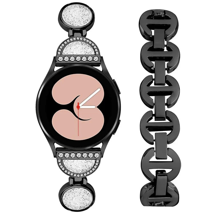 For Samsung Galaxy Watch7 44mm / 40mm Band Quicksand Design Metal Watch Strap Bracelet