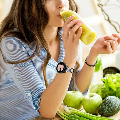 For Samsung Galaxy Watch7 44mm / 40mm Band Quicksand Design Metal Watch Strap Bracelet
