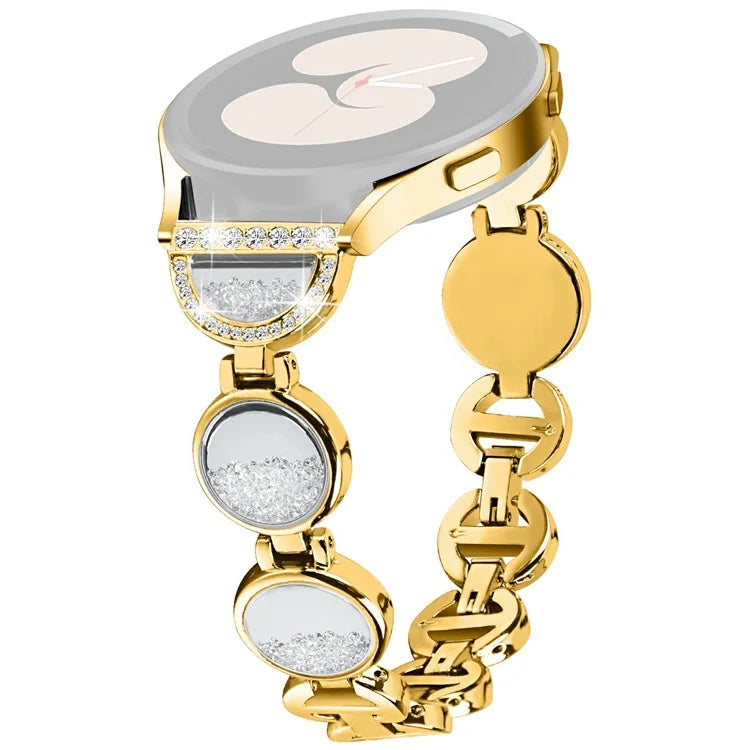 For Samsung Galaxy Watch7 44mm / 40mm Band Quicksand Design Metal Watch Strap Bracelet