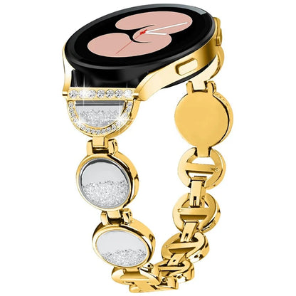 For Samsung Galaxy Watch7 44mm / 40mm Band Quicksand Design Metal Watch Strap Bracelet