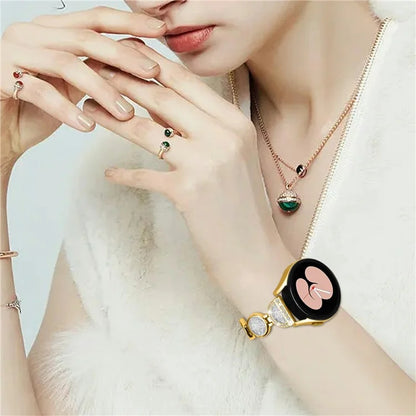 For Samsung Galaxy Watch7 44mm / 40mm Band Quicksand Design Metal Watch Strap Bracelet