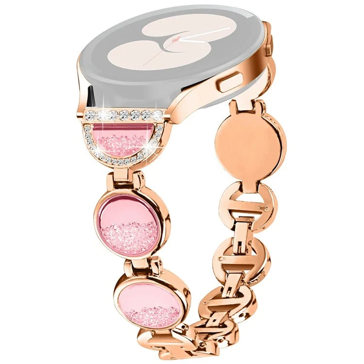 For Samsung Galaxy Watch7 44mm / 40mm Band Quicksand Design Metal Watch Strap Bracelet