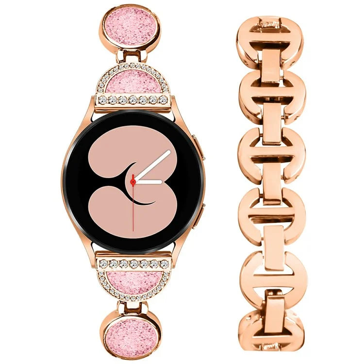 For Samsung Galaxy Watch7 44mm / 40mm Band Quicksand Design Metal Watch Strap Bracelet