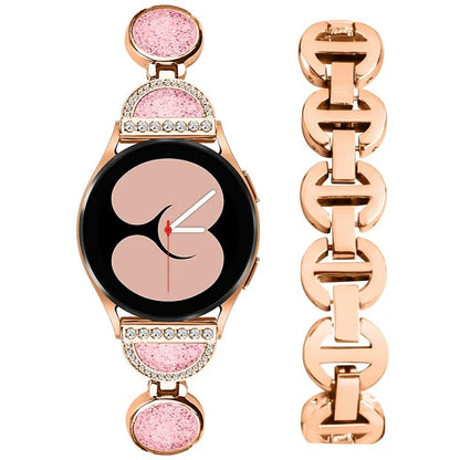 For Samsung Galaxy Watch7 44mm / 40mm Band Quicksand Design Metal Watch Strap Bracelet