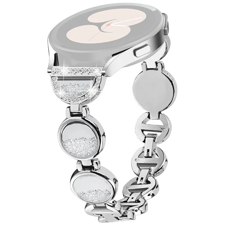 For Samsung Galaxy Watch7 44mm / 40mm Band Quicksand Design Metal Watch Strap Bracelet