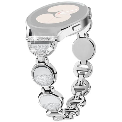For Samsung Galaxy Watch7 44mm / 40mm Band Quicksand Design Metal Watch Strap Bracelet