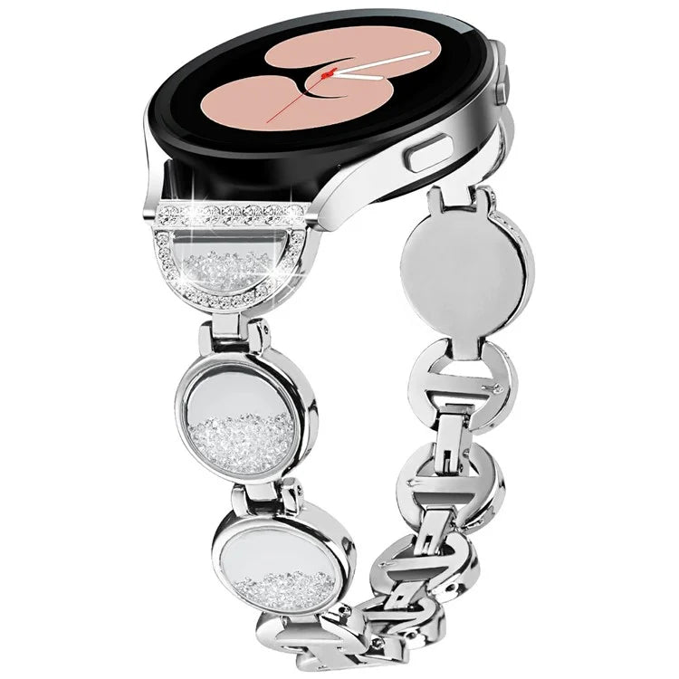 For Samsung Galaxy Watch7 44mm / 40mm Band Quicksand Design Metal Watch Strap Bracelet
