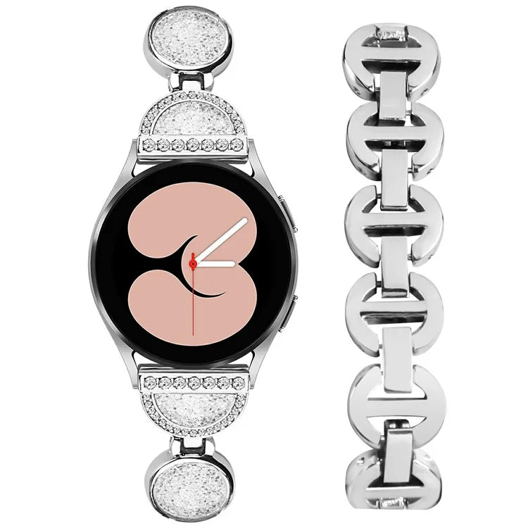 For Samsung Galaxy Watch7 44mm / 40mm Band Quicksand Design Metal Watch Strap Bracelet