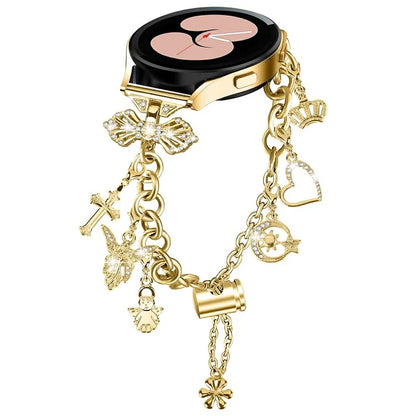 For Samsung Galaxy Watch7 44mm / 40mm Smartwatch Strap Metal Charm Wristband Bracelet