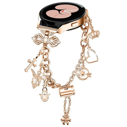 For Samsung Galaxy Watch7 44mm / 40mm Smartwatch Strap Metal Charm Wristband Bracelet
