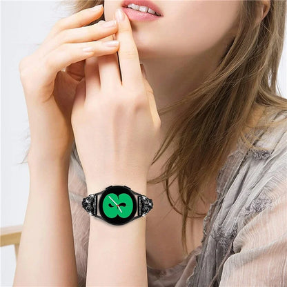 For Samsung Galaxy Watch7 44mm / 40mm Butterfly Bling Rhinestone Decor Watch Band Metal Bracelet