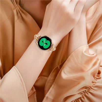 For Samsung Galaxy Watch7 44mm / 40mm Butterfly Bling Rhinestone Decor Watch Band Metal Bracelet