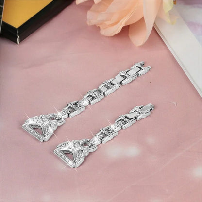 For Samsung Galaxy Watch7 44mm / 40mm Butterfly Bling Rhinestone Decor Watch Band Metal Bracelet