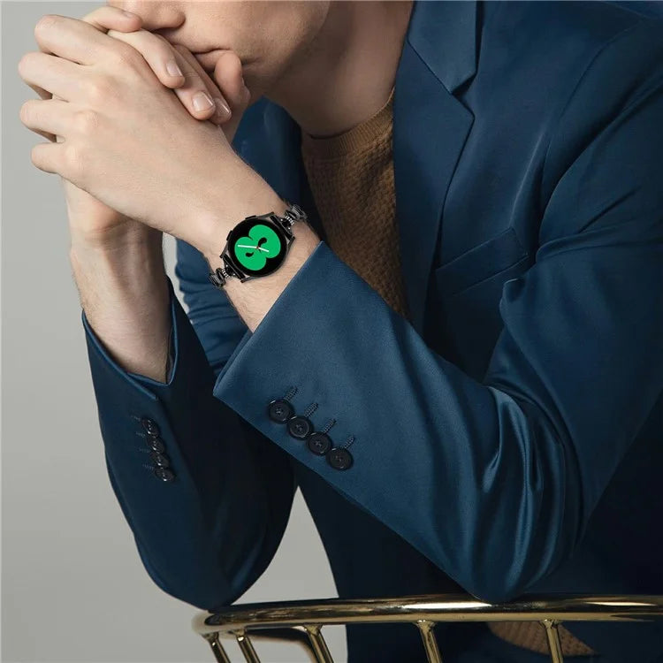 For Samsung Galaxy Watch7 44mm / 40mm Wavy Texture Band Alloy Metal Watch Strap Bling Bracelet