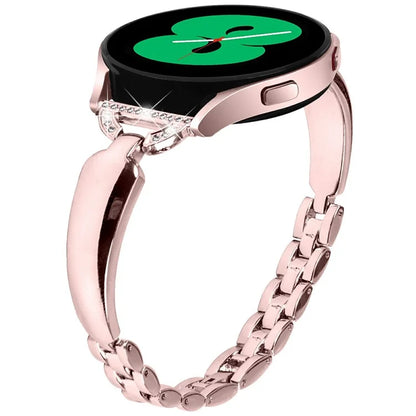 Watch Band for Samsung Galaxy Watch7 44mm / 40mm Replacement Strap D-Shape Rhinestone Decor Alloy Watch Band