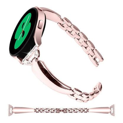 Watch Band for Samsung Galaxy Watch7 44mm / 40mm Replacement Strap D-Shape Rhinestone Decor Alloy Watch Band