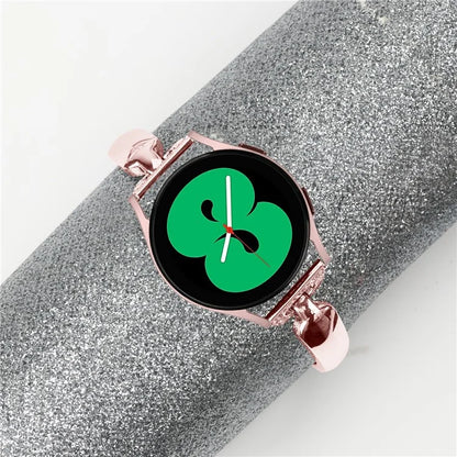 Watch Band for Samsung Galaxy Watch7 44mm / 40mm Replacement Strap D-Shape Rhinestone Decor Alloy Watch Band