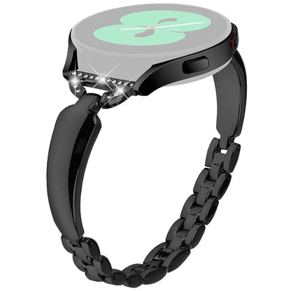 Watch Band for Samsung Galaxy Watch7 44mm / 40mm Replacement Strap D-Shape Rhinestone Decor Alloy Watch Band