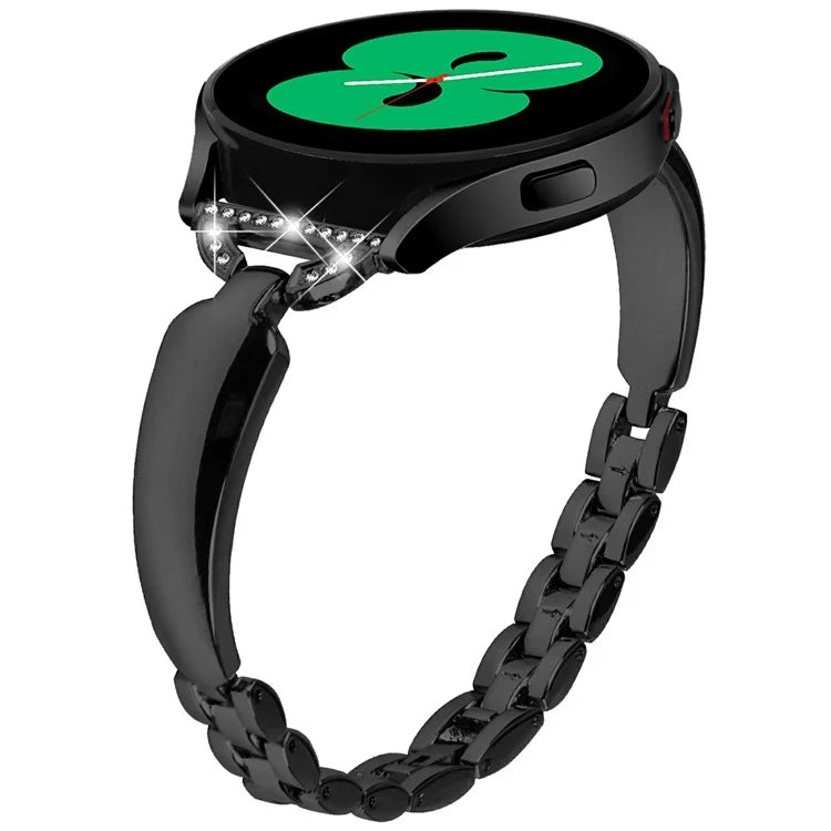 Watch Band for Samsung Galaxy Watch7 44mm / 40mm Replacement Strap D-Shape Rhinestone Decor Alloy Watch Band