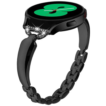 Watch Band for Samsung Galaxy Watch7 44mm / 40mm Replacement Strap D-Shape Rhinestone Decor Alloy Watch Band