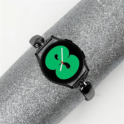 Watch Band for Samsung Galaxy Watch7 44mm / 40mm Replacement Strap D-Shape Rhinestone Decor Alloy Watch Band